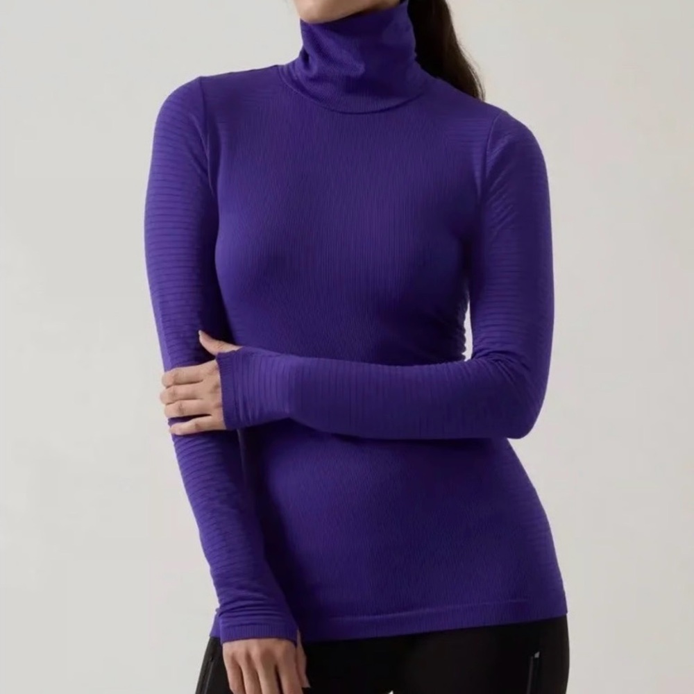 Athleta Flurry Downslope Turtleneck, Cosmic Blue, Size L, 631818